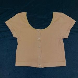 orange vintage crop top, Small